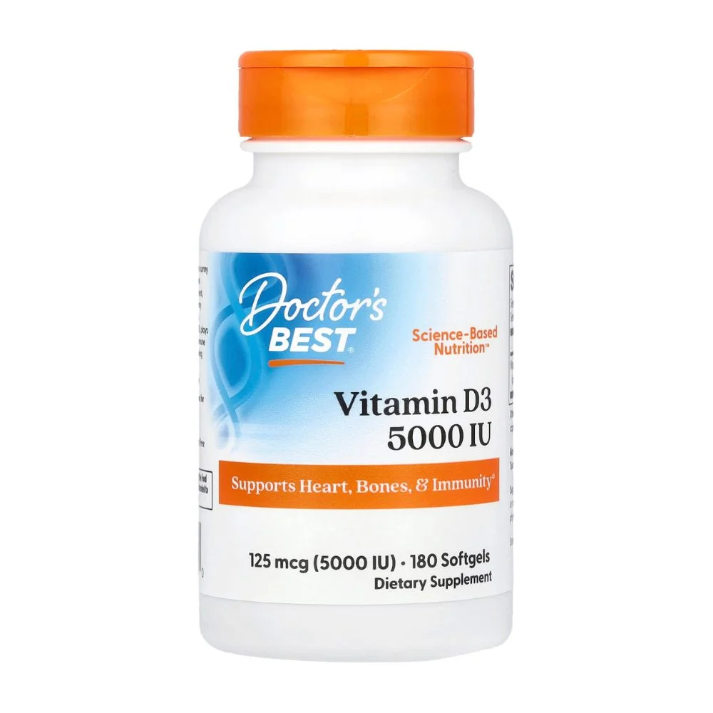 Doctor's Best Vitamin D3 5000 IU (125mcg), 180 Softgels